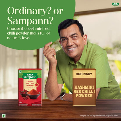 Tata Sampann Kashmiri Red Chilli Powder with Natural Oils, 100g, Kashmiri Lal Mirch Powder, With Exclusive Recipe