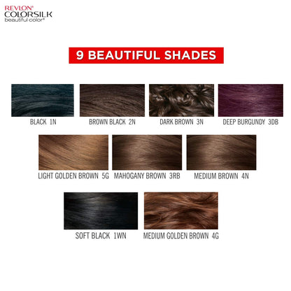 Revlon Colorsilk Beautiful Color, Permanent Hair Color with Keratin, 40ml + 40ml + 11.8ml - Dark Mahogany Brown 3Rb (Pack of 1)