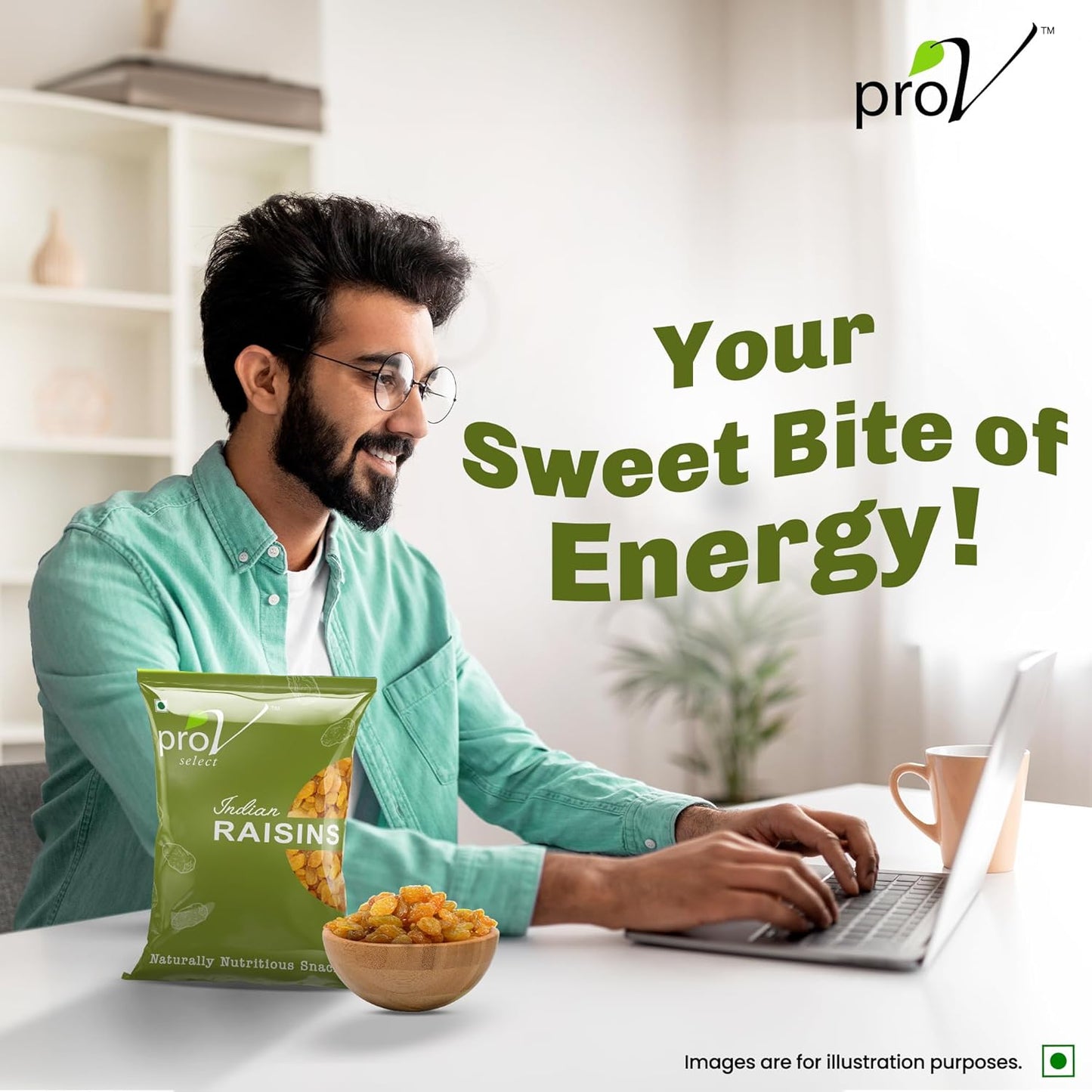 ProV Select - Indian Raisin 500 gm | Value Pack| Dryfruits- Indian Kishmish | Rich In Nutiritons| No added Preservatives | Rich In Iron| Healthy Sweet & Tasty [Packaging might Vary]