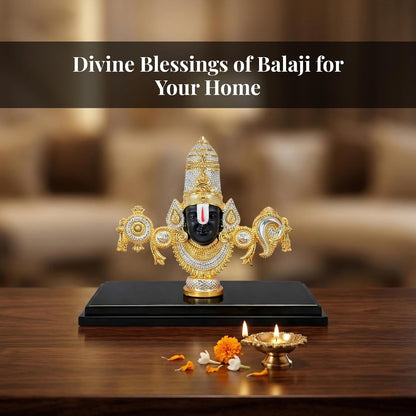 Dev Aastha 999 Silver Plated Balaji Idol | 4-Inch Lord Venkateswara Swamy Statue for Sacred Vastu Home Decor | Mandir Showpiece for Pooja Room & Ideal Devotional Gift