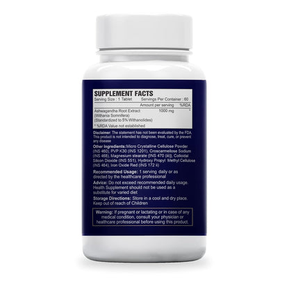 Sea Life Ashwagandha Extract (60 Tablets) 100% Natural Ashwagandha | Stress Relief | Help to Reduced fatigue | Immunity Booster