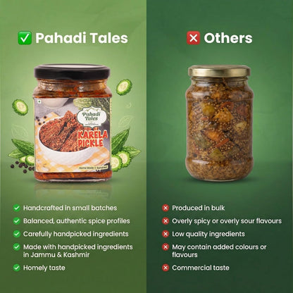 Pahadi Tales Karela Pickle 200g | Bitter Gourd Achar in Pure Mustard Oil | Sundried Homemade Pahadi Achaar | Karele ka Achar | Traditional Pahadi Recipe | Made in Jammu & Kashmir