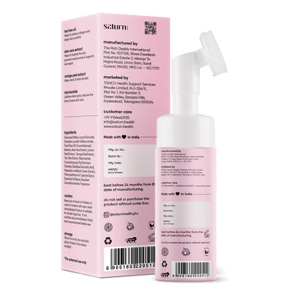 Saturn by GHC Shower Combo for Foaming Face Wash& Body wash With Built-In Face Brush for Hydrates Skin, Acne, Oil Control, Deep Cleansing, Nourishing & Moisturizing120 ml