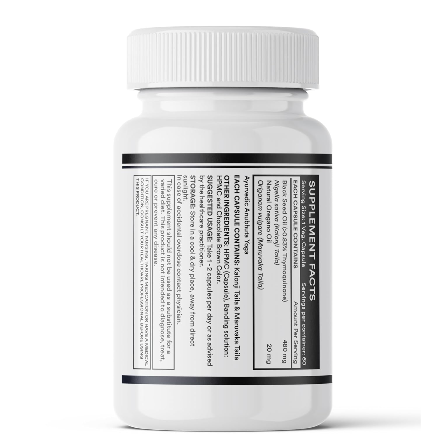 INLIFE Black Seed Oil (480 mg) & Oregano Oil (20 mg, 50:1) | Extra Virgin Cold Pressed | O Nigella, Kalonji & Maruvaka Taila | 60 Liquid Filled Veg Capsules