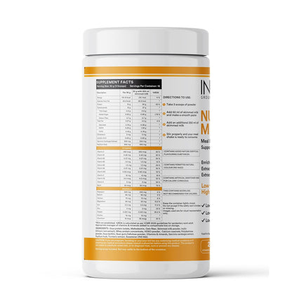 INLIFE Meal Replacement Shake | Nutritional Meal Protein Shake | Sugar Free, 20g Protein, 5g Fiber, 207 Calories, 500g (Mango)