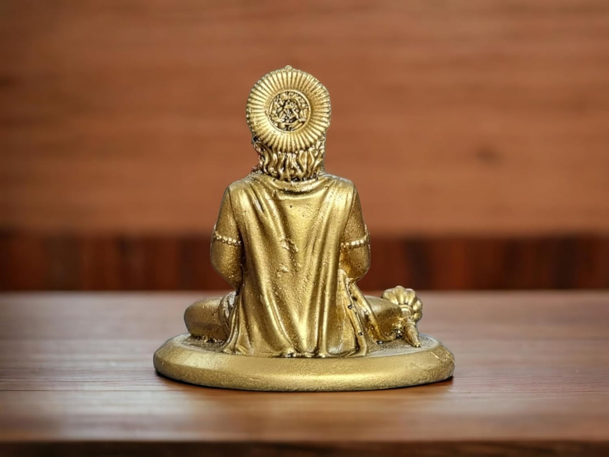 4 Inch Resin Hanuman Idol for Home Decor | Beautiful Bajrang Bali Murti for Home Temple, Car Dashboard, Gift Items | Bajrangbali Figurine Showpiece Sculpture for Office Desk