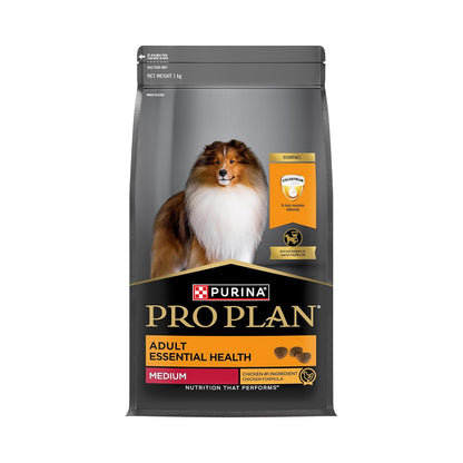 Purina Pro Plan Adult Dog Dry Food for Medium Breed Dogs, 1kg Pack | With Complete & Balanced Nutrition, High Digestibility, Proprietary Blend, No Added Artificial Colours & Flavours