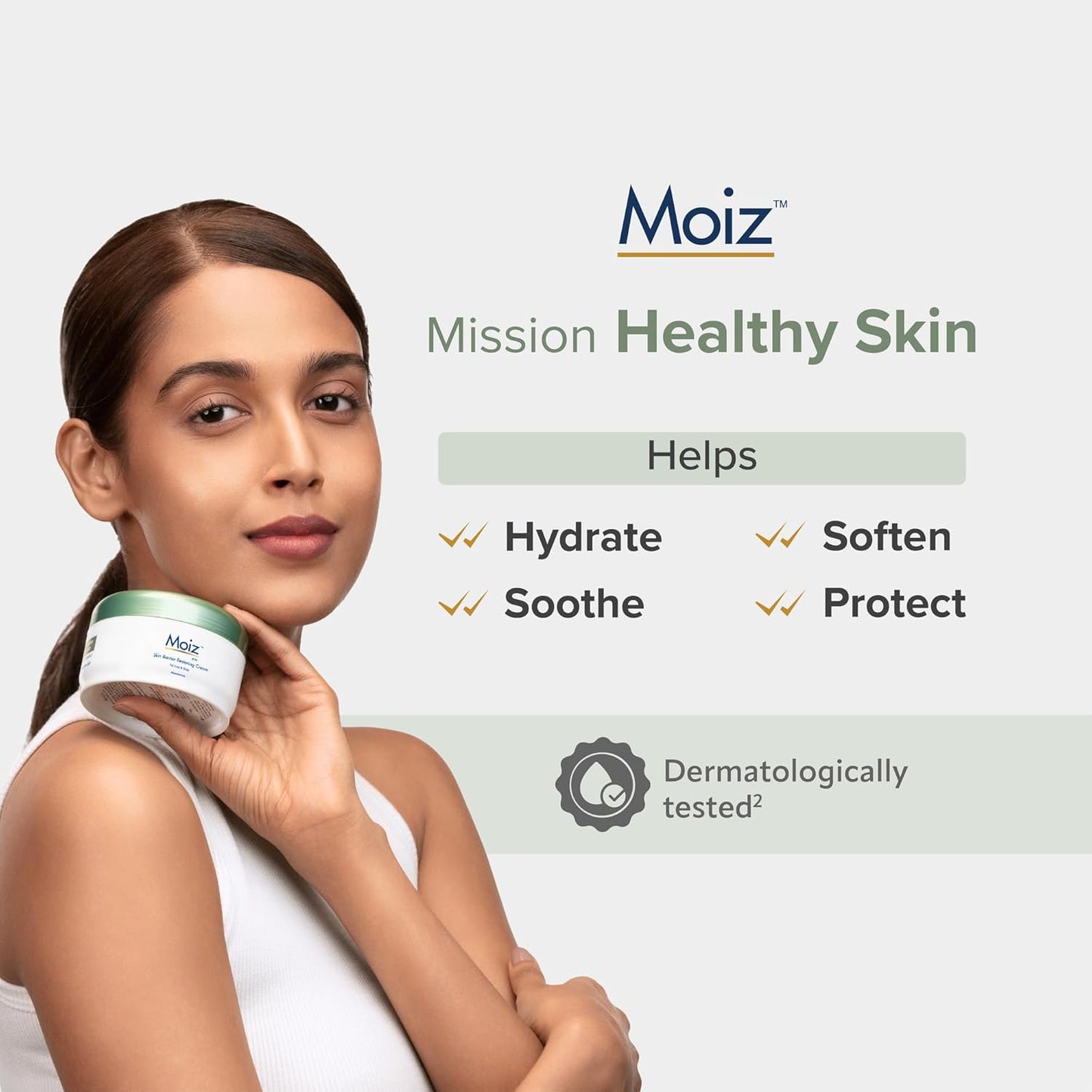 Moiz MM Skin Barrier Restoring Cream | For Very Dry & Sensitive Skin | Shea Butter & Vitamin E | Dermatologically Tested