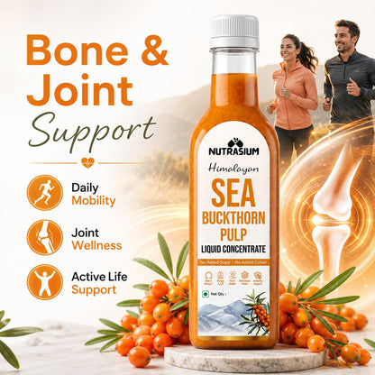Nutrasium Himalayan Sea Buckthorn Berry Juice - 300 ml - Natural Source of Vitamin C, Omega 3 6 7 9, Antioxidants for Immunity, Skin Glow & Gut Health - 50 Glasses (300ml)