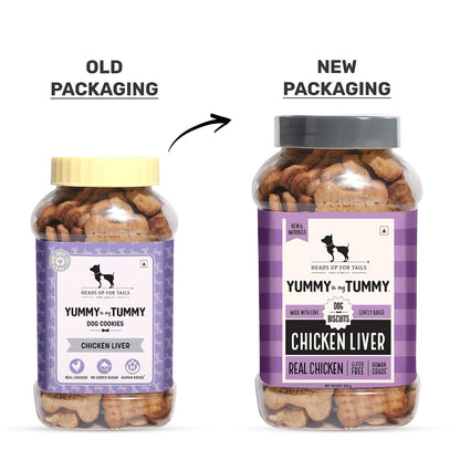 Yummy in My Tummy by HUFT Chicken Liver Dog Biscuits – 320 gm | Crunchy & Healthy Treats for Dogs | High-Protein Snack | Ideal Training Treat | Suitable for All Life Stages & Breeds Dogs