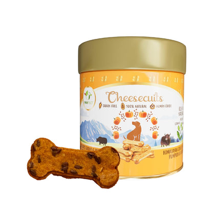 Pawfect Cheesecuits - Cheese Biscuits with Pumpkin, Flaxseeds & Eggs for Dogs- 100% Natural - Grain-Free - Hypoallergenic - Rich in Antioxidants - High-Protein Dog Training Treats (100g/3.53oz)