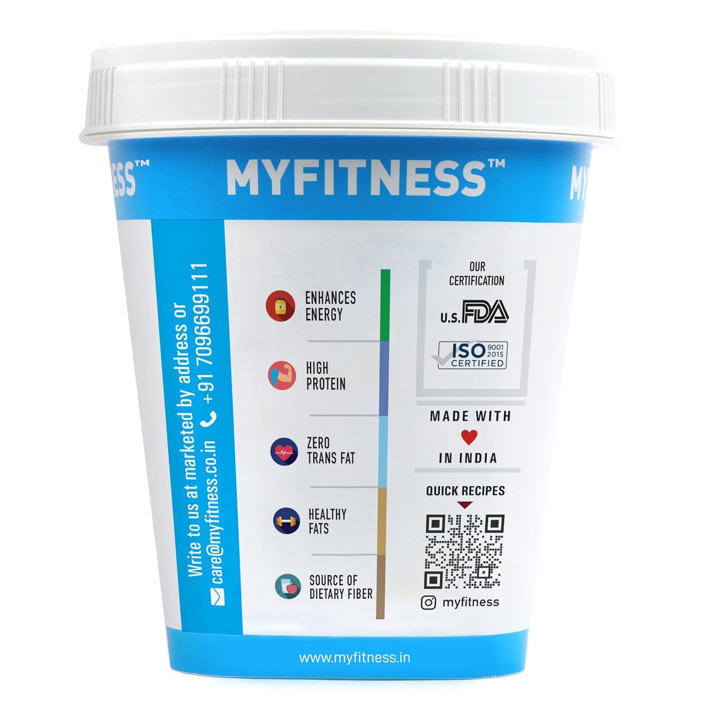 MYFITNESS Peanut Butter Chocolate Spread Crunchy | 23g Protein & 9g Fiber | Healthier Nut Butter Spread for Breakfast, Snacks & Bread Treats | Cholesterol Free | Zero Trans Fat