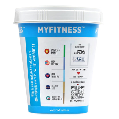 MYFITNESS Peanut Butter Chocolate Spread Crunchy | 23g Protein & 9g Fiber | Healthier Nut Butter Spread for Breakfast, Snacks & Bread Treats | Cholesterol Free | Zero Trans Fat