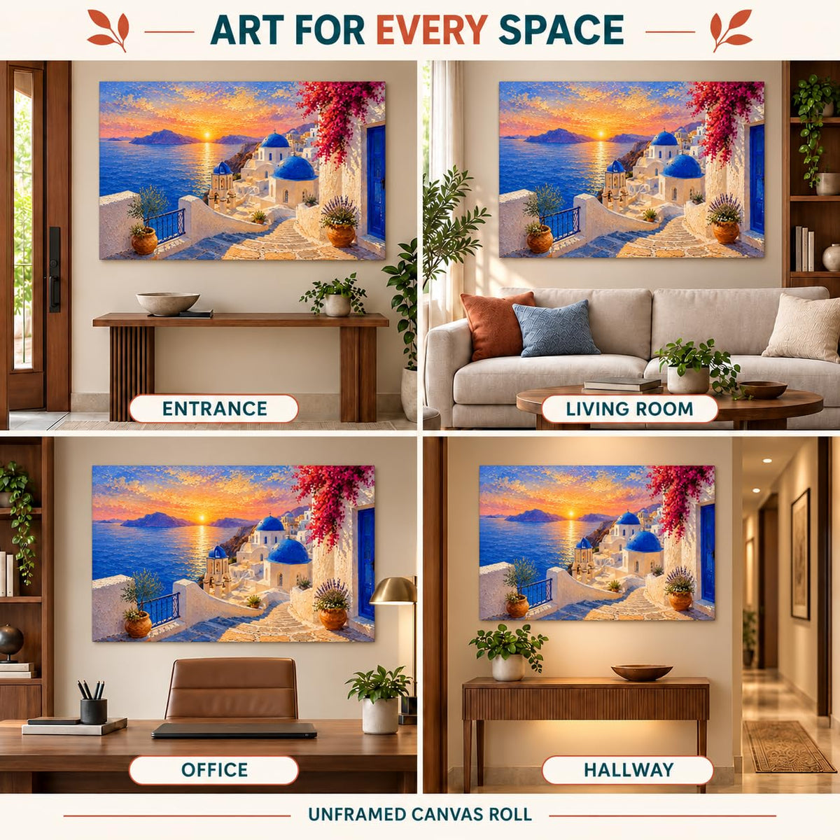 UNFRAMED 36 x 24 Inch Canvas Painting roll, Modern European-Style Wall Art, Beautiful Digital Painting for Home, Living Room, Bedroom, Office, Hotels, Artwork, for Gifting
