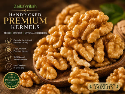 ZaikaVriksh Premium White Chile Walnut Halves 250g | Large Size Akhrot Giri | Extra Light Walnut Kernels | Vacuum Packed | Rich in Omega 3, Protein & Fiber | Healthy Dry Fruits