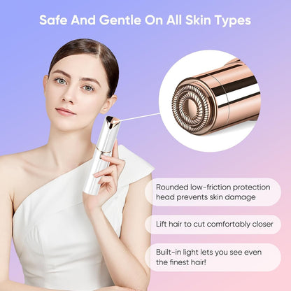 Hewan 2-in-1 Hair removal machine Eyebrow Trimmer for Women - Facial Hair Removal Machine For Women - Face,Upper Lips,Cheek, Chin and Nose Hair Remover, USB RECHARGEABLE Epilator