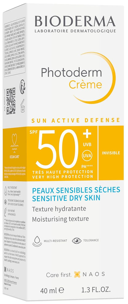 Bioderma Photoderm Crème sun cream packaging with SPF 50+ on a white background