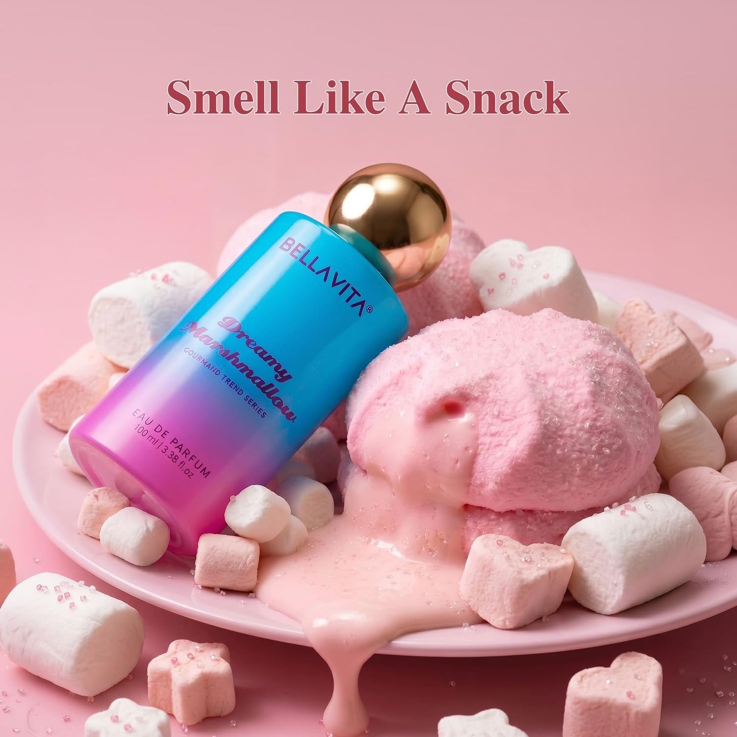 BELLAVITA Dreamy Marshmallow | Long Lasting EDP | 100ml | Perfume for Man | Perfume for Woman | Smells Like a Snack | Marshmallow, Strawberry, Vanilla & Musk | Premium Unisex Gourmand Fragrance