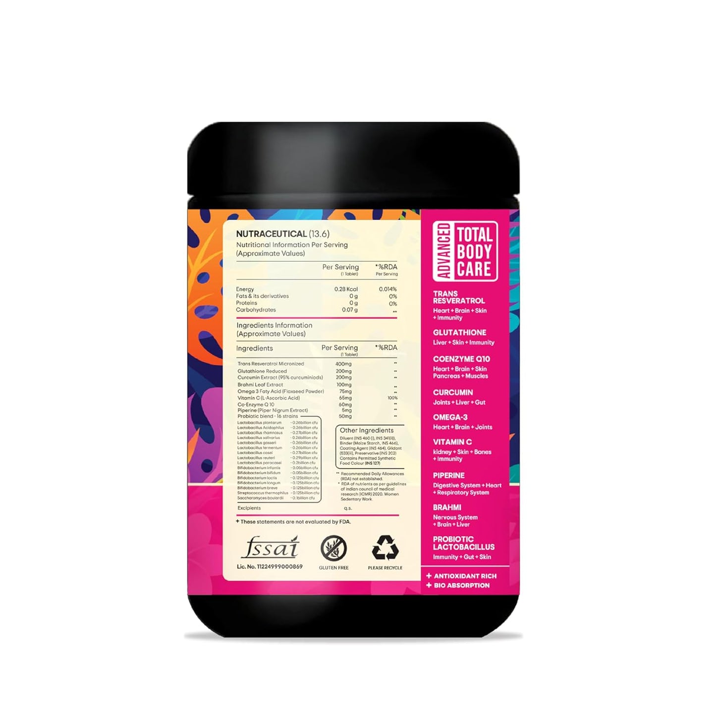 Miror Revive Anti-Aging & Women’s Daily Wellness Supplement with Resveratrol, Glutathione, Curcumin, Probiotics & CoQ10, Energy, Skin Glow, Gut Health & Immunity Support, Non-GMO, (30 Days Pack)