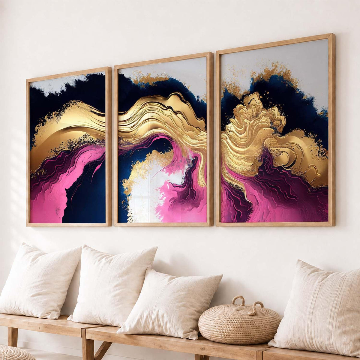 Painting for Wall Decoration - Modern Art Wall Decor Framed Painting for Living Room Bedroom - Framed Wall Posters/Paintings with Frame Set of 3 (Art 14, 10x13 inch)