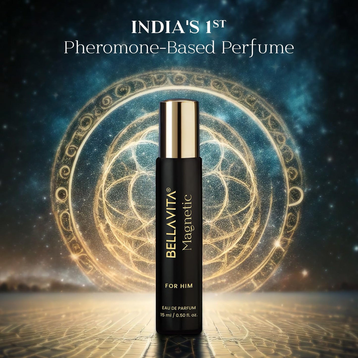 BELLAVITA Mood Collection Magnetic EDP for Him with Grapefruit, Jasmine and Vanilla |Premium, Long Lasting Fragrance Perfume for Men, 15ml