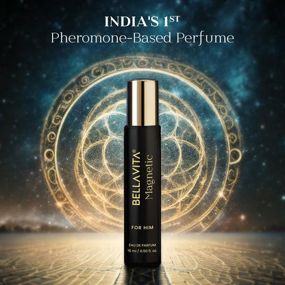 BELLAVITA Mood Collection Magnetic EDP for Him with Grapefruit, Jasmine and Vanilla |Premium, Long Lasting Fragrance Perfume for Men, 15ml