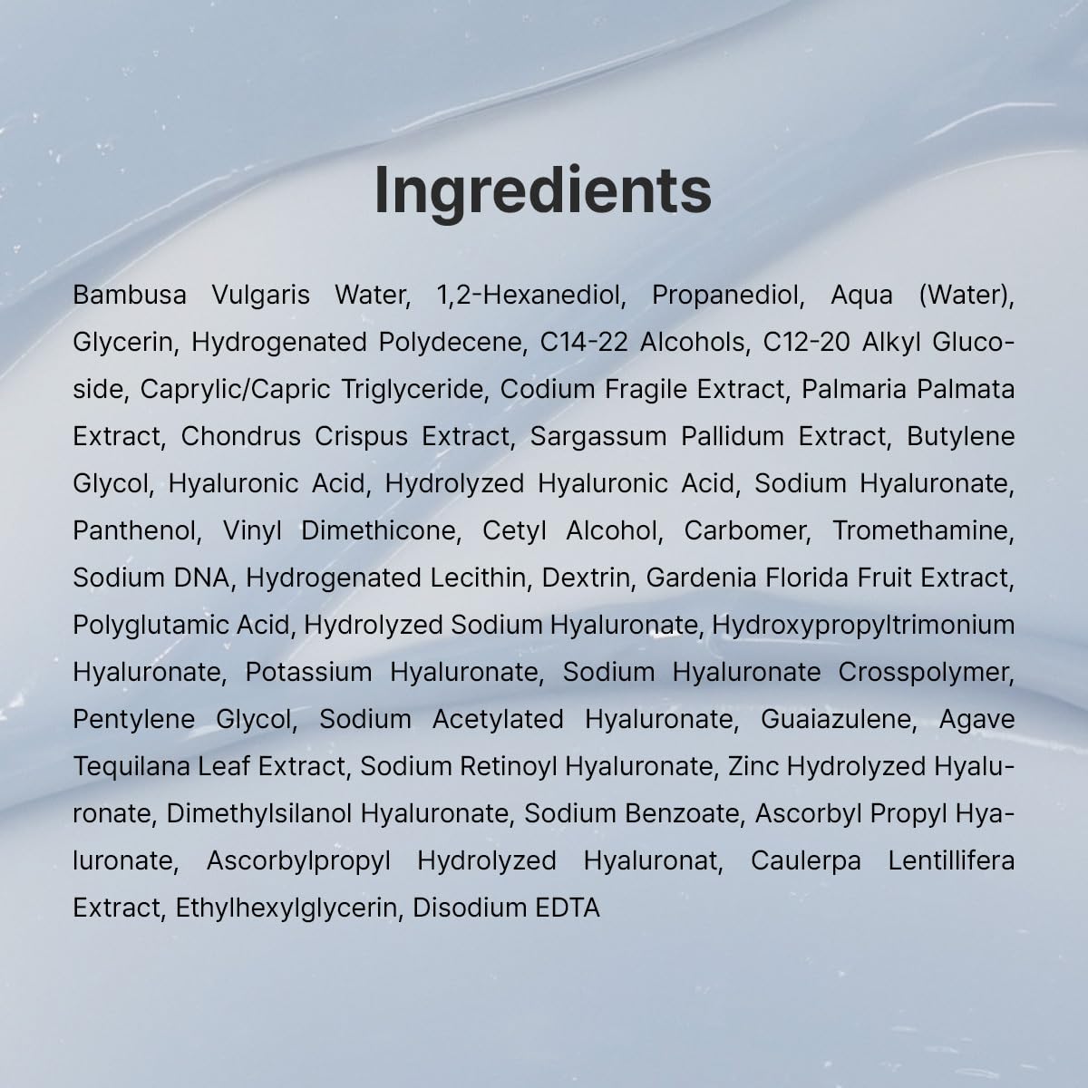 List of ingredients on a gray background