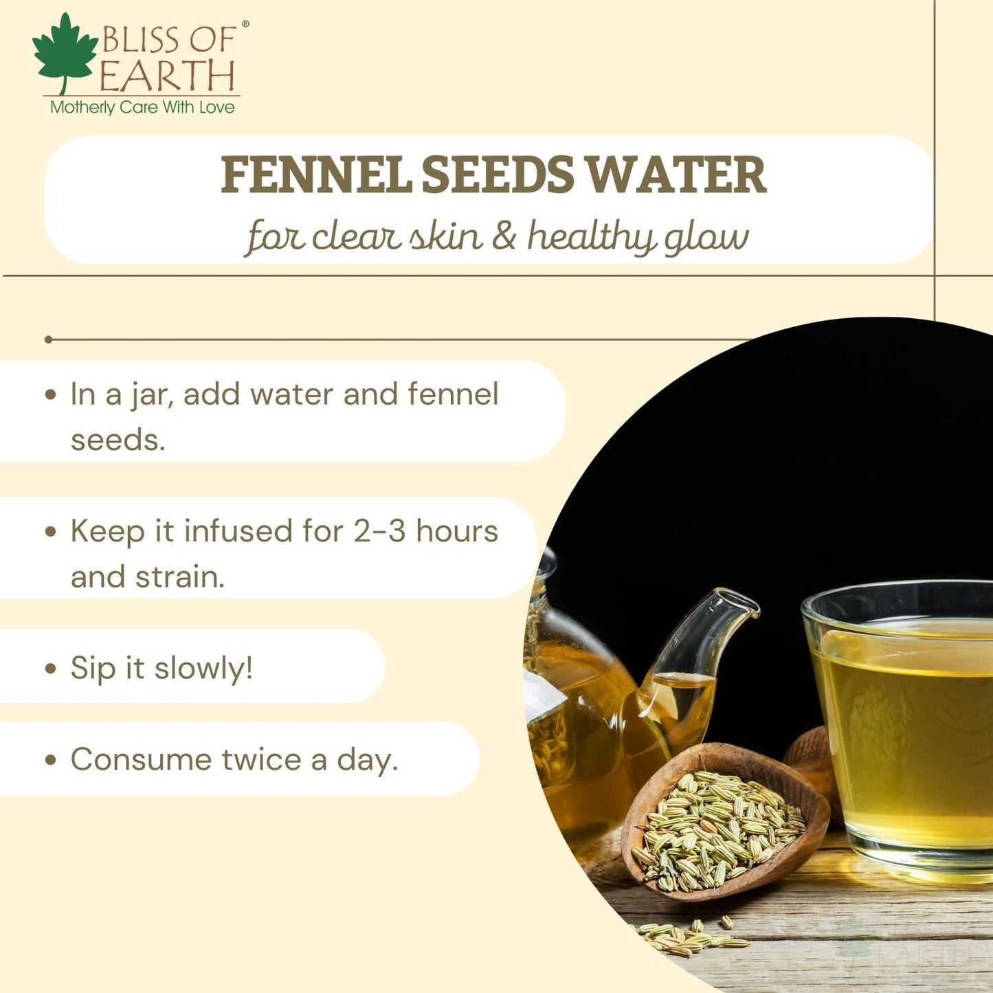Bliss of Earth Organic Whole Fennel Seed 400gm