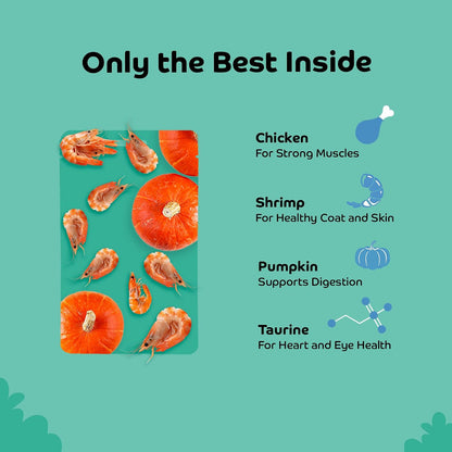 Applod Shrimp with Pumpkin Soft Cat Treats for Kittens & Adult Cats | Made with Real Shrimp | Grain-Free Protein-Rich Snacks with Taurine & No Fillers | 35g