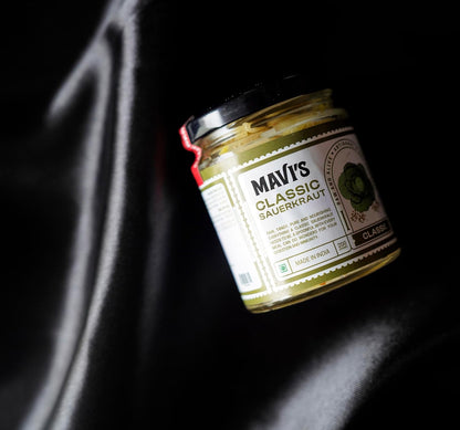 MAVI's Classic Sauerkraut | Organic Cabbage & Ajwain seeds | Fermented Cabbage | Gut Friendly | 200g | Pack of 1 |