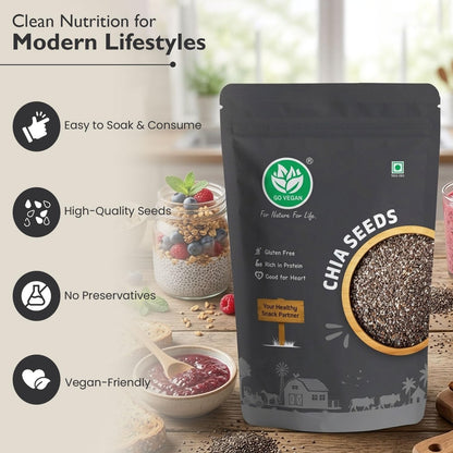 Go Vegan Chia Seeds 250g I Seeds for Eating | Seeds for Weight Management | Rich in Protein & Fibre