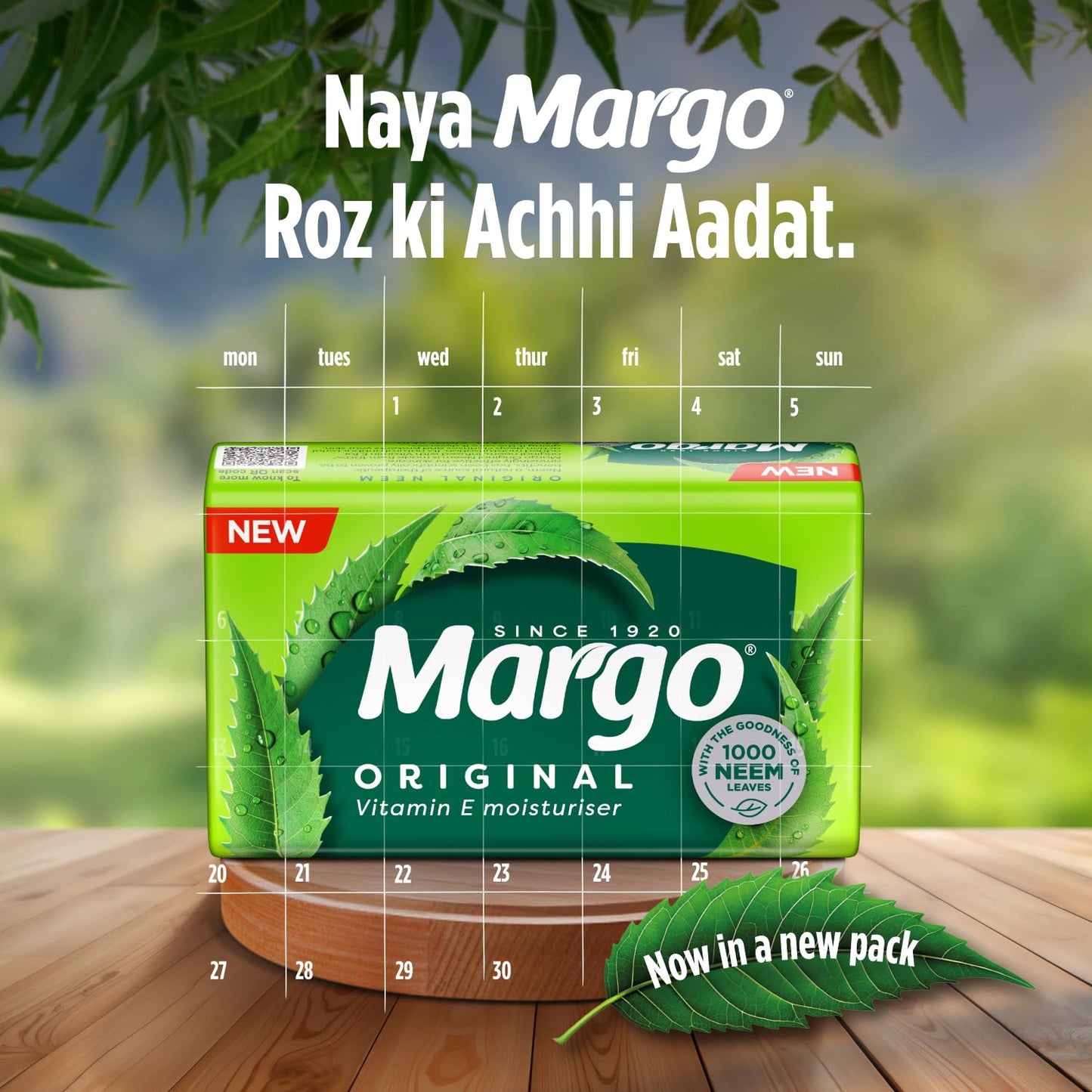 Margo Original Neem Soap 125gm X 8 | Powered With Goodness of 1000 Natural Neem Leaves | Soap for Clear and Beautiful Skin | Infused with Vitamin E for Moisturising