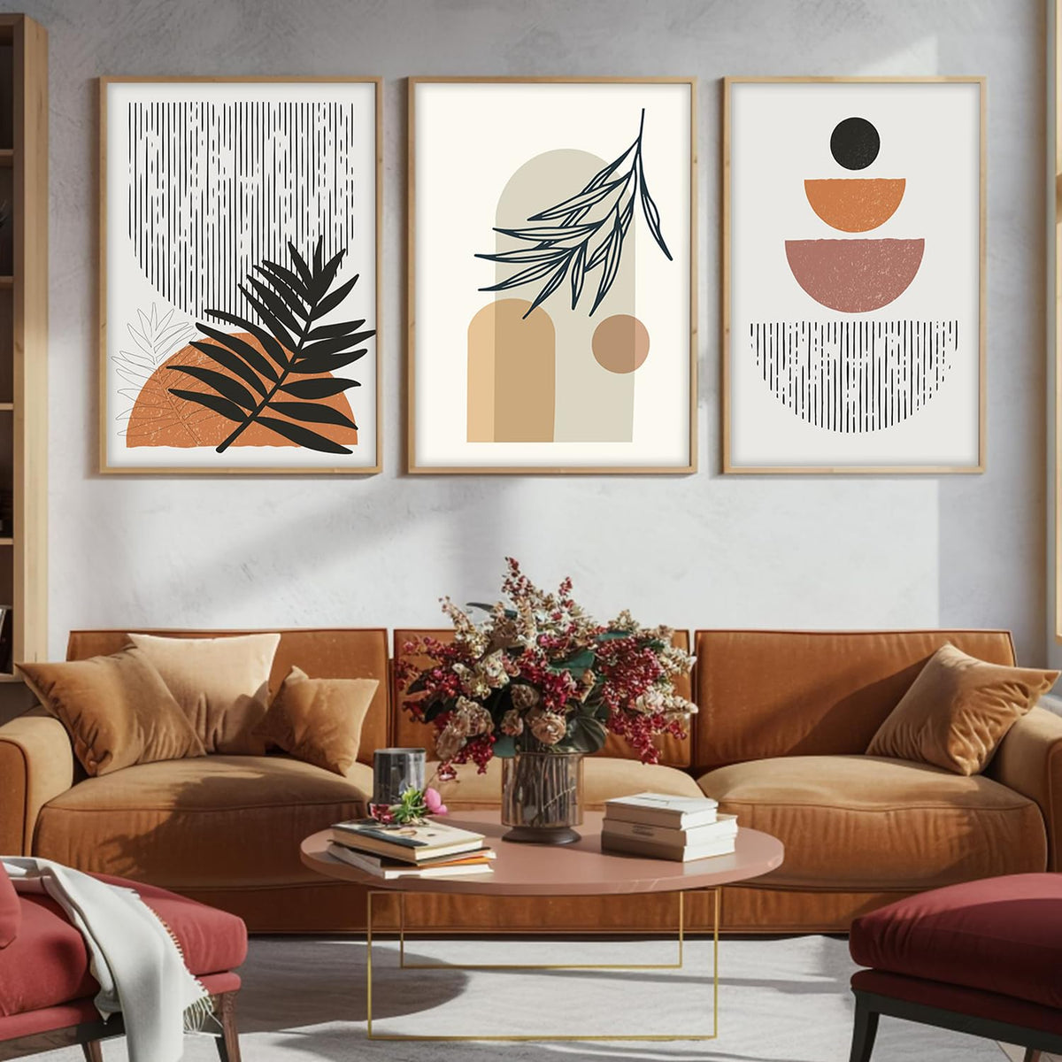 Boho Painting for Wall Decoration - Modern Art Wall Decor Framed Painting for Living Room Bedroom - Framed Wall Posters/Paintings with Frame (Boho 1, 13x19 inch)
