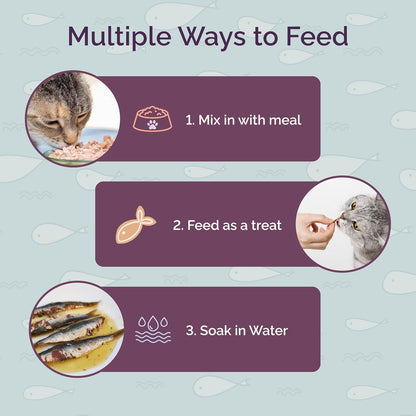 Chompz Freeze Dried Anchovy Cat Treats | Single Ingredient Fish Treat | 15g | Crunchy Cat Treats