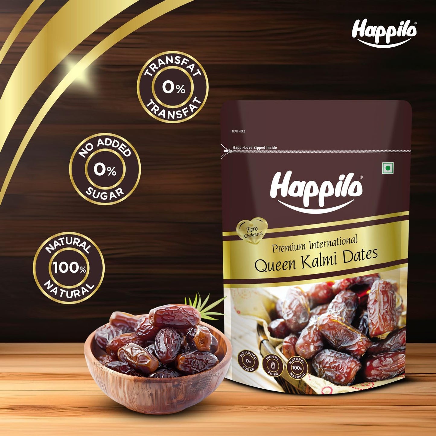 Happilo Premium International Queen Kalmi Dates 200g | Khajur, Khajoor | Dry Fruits | Dates in Fresh | Healthy Snacks | Dry Dates | Soft & Sweet | Natural Sweetness | No Preservatives