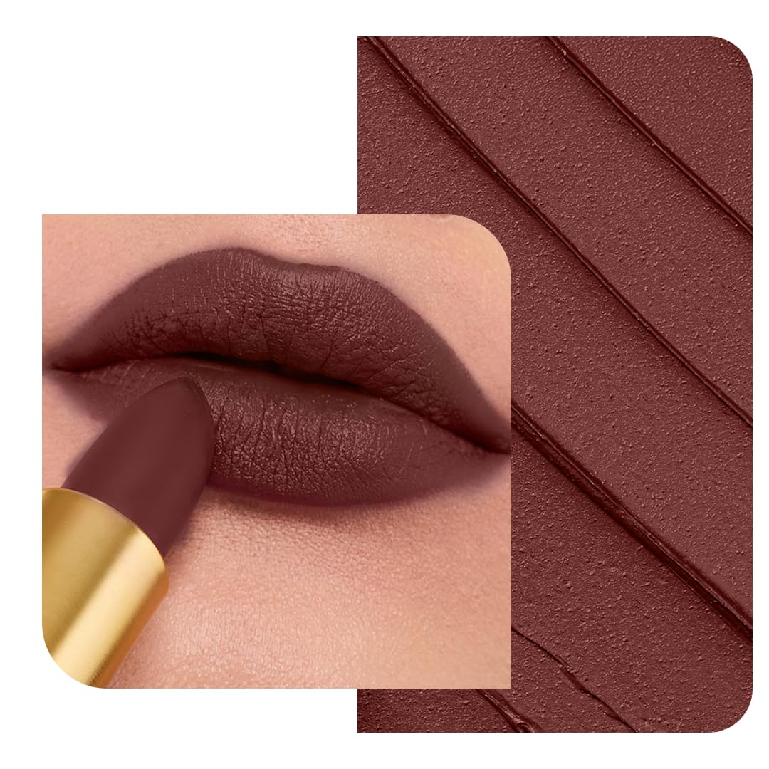 LoveChild Masaba 90s Drip Pantastic (Wine Red) Luxe-Matte Lipstick with Intense One-Swipe Color Payoff in High-Pigment HD Crème Matte Formula, 4gm