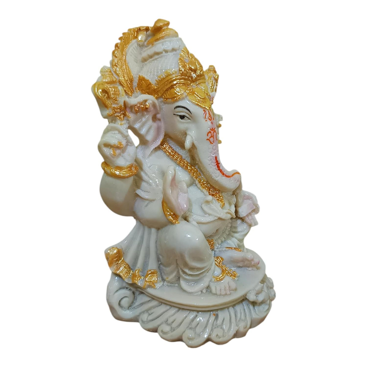 Ganesha Ganesh Ganpati Gajanan Statue Idol Murti Gift Item Decorative Showpiece Multicolor Polyresin Pack of 1 (B008)