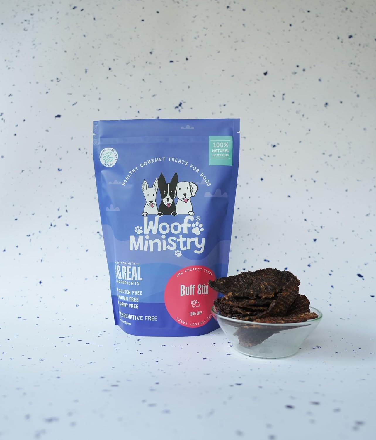 Woof Ministry Buff Stix for Dogs, Single Ingredient Dehydrated Dog Treats (Non Veg Treats -100 Grams)
