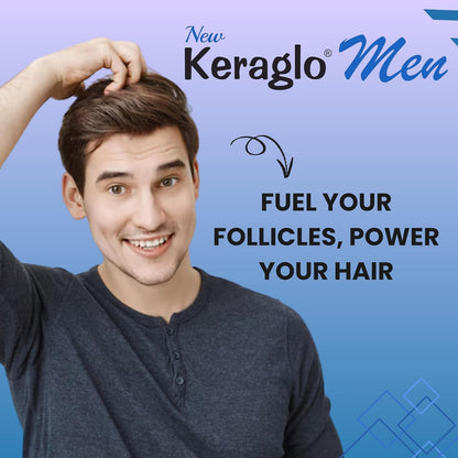 Keraglo Men Hair Nourishment Tablets (15 Tablets x 3 Strips) – With Amino Acids, Antioxidants, Vitamins & Herbal Extracts – Supports Scalp Health & Hair Strength – Dietary Supplement