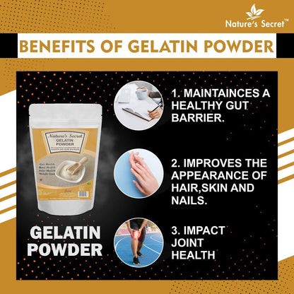 Nature's Secret Gelatin Powder For Face Mask Hair Removal, Yellow, 50g