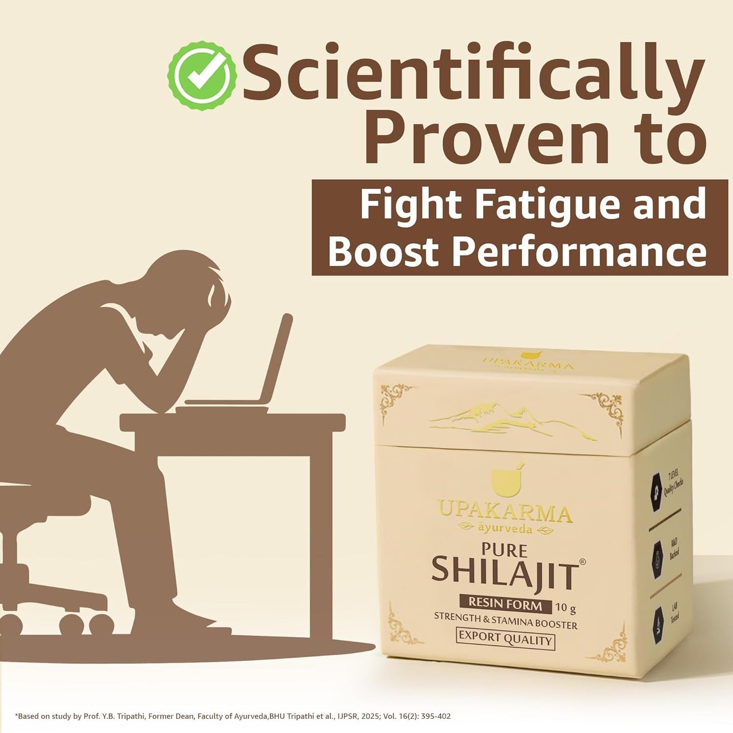UPAKARMA Pure Shilajit Resin 10g | 300mg/serving | Extensive Global Sourcing | Boosts Stamina & Strength | Lab-Tested Purity | 33 Servings | Pack of 1