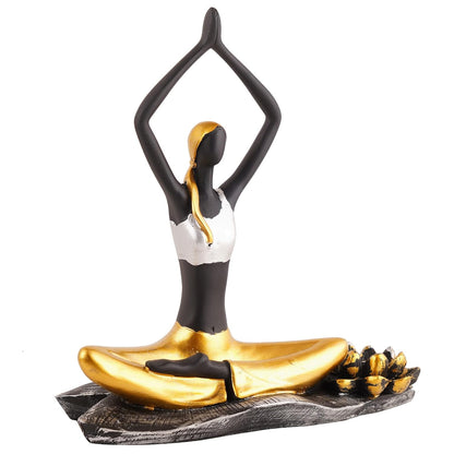 Resin Yoga Lady Home & Office Decor Showpiece (Y1900),Multicolor