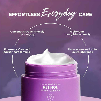 Earth Rhythm Retinol Night Cream – Vitamin B, C & E. Reduces Wrinkles, Intense Repair, Anti Ageing. No Phthalates