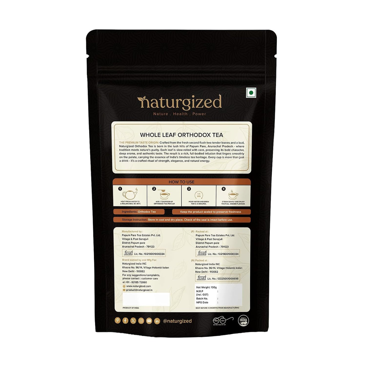 Naturgized Premium Whole leaf Orthodox Tea
