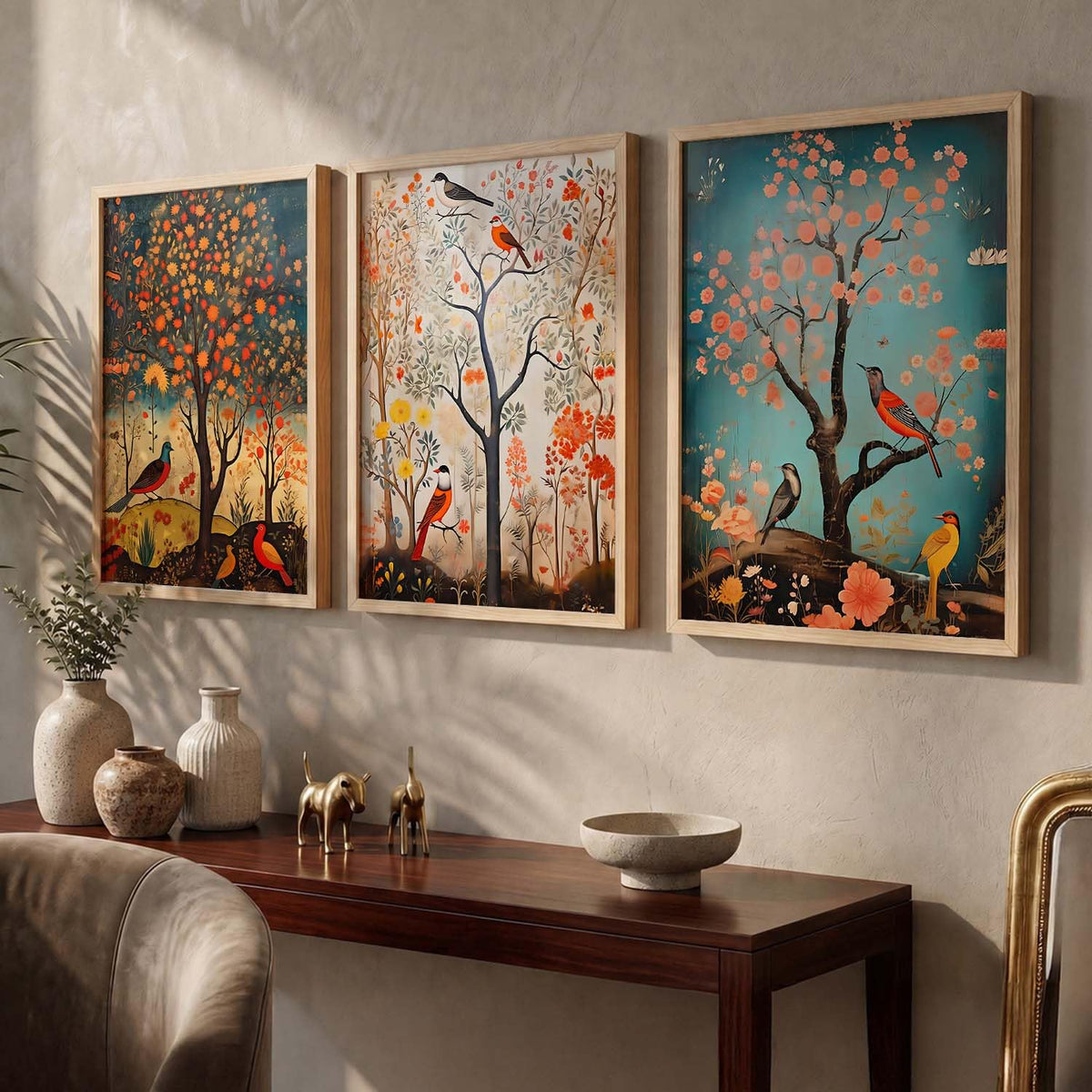 Premium Digital Painting with Frame for Home Decor - Painting for Living Room Bedroom Office Room Decor - Painting for Wall Decoration - Pack of 3 (Modern Art Painting, Design01, 10X13 inch)