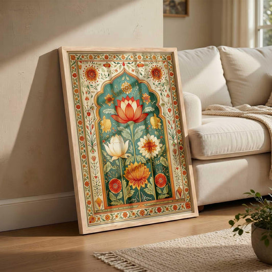 Wall Painting Indian Traditional Madhubani Home Decoration With Frame | Digital Reprint | For Living Room Bed Room Hotel Wall Decor (13X17 inch)