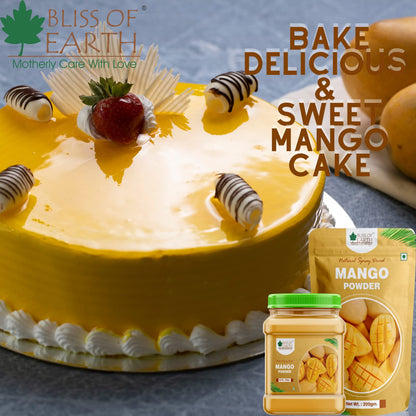 Bliss of Earth 200gm Mango Powder + 200gm Strawberry Powder Natural Spray Dried Taste and Healthy Combo
