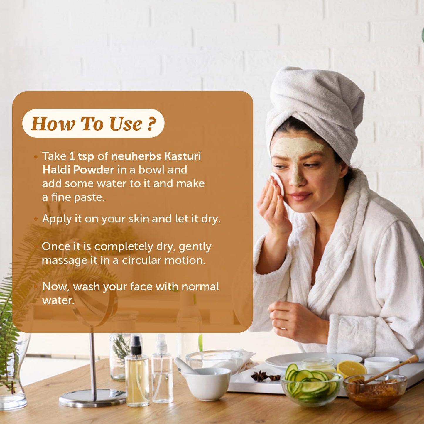 Neuherbs Kasturi Haldi Powder - 100g For Face Beauty | Wild Turmeric Powder Face Pack For Glowing Skin | 100% Pure & Natural