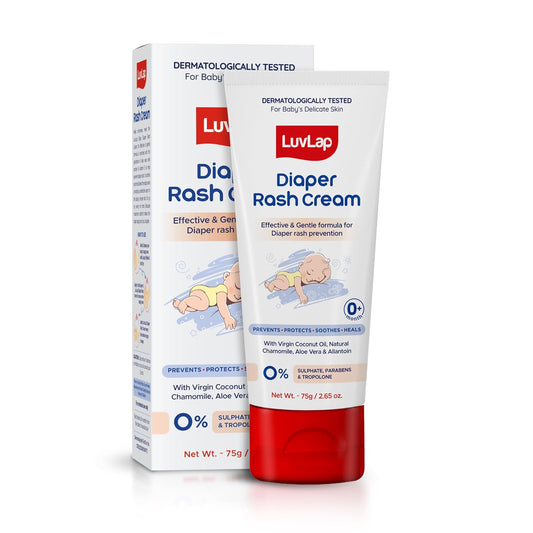 LuvLap Baby Diaper Rash Cream, 75g, Nappy Cream with Aloe Vera, Neem Extract & Provitamin B5, Soothes, Heals & Protects from Irritation, ideal for Newborn Sensitive Skin, Dermatologically Tested