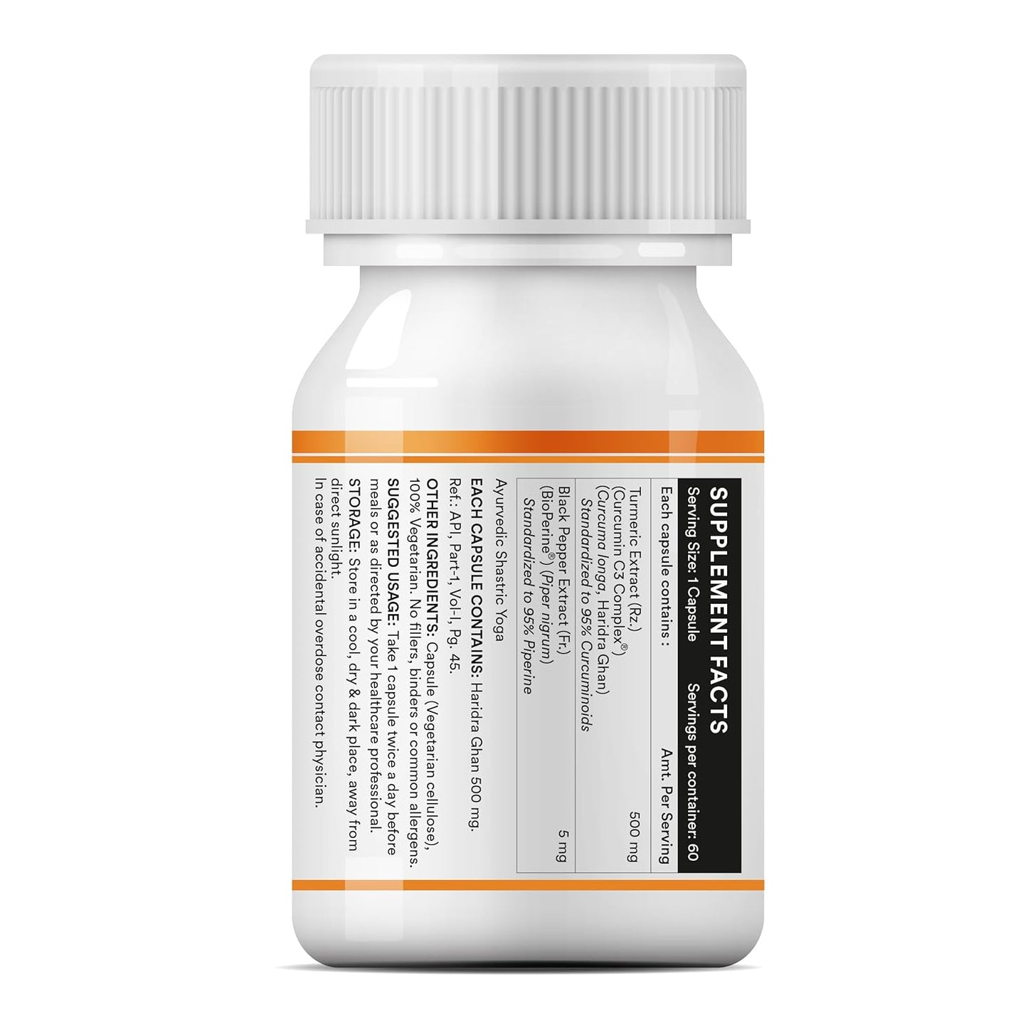 INLIFE Curcumin C3 Complex (95% Curcuminoids) 500 mg Turmeric with BioPerine (Piperine) Extract Supplement 5 mg - 60 Capsules (Pack of 1)